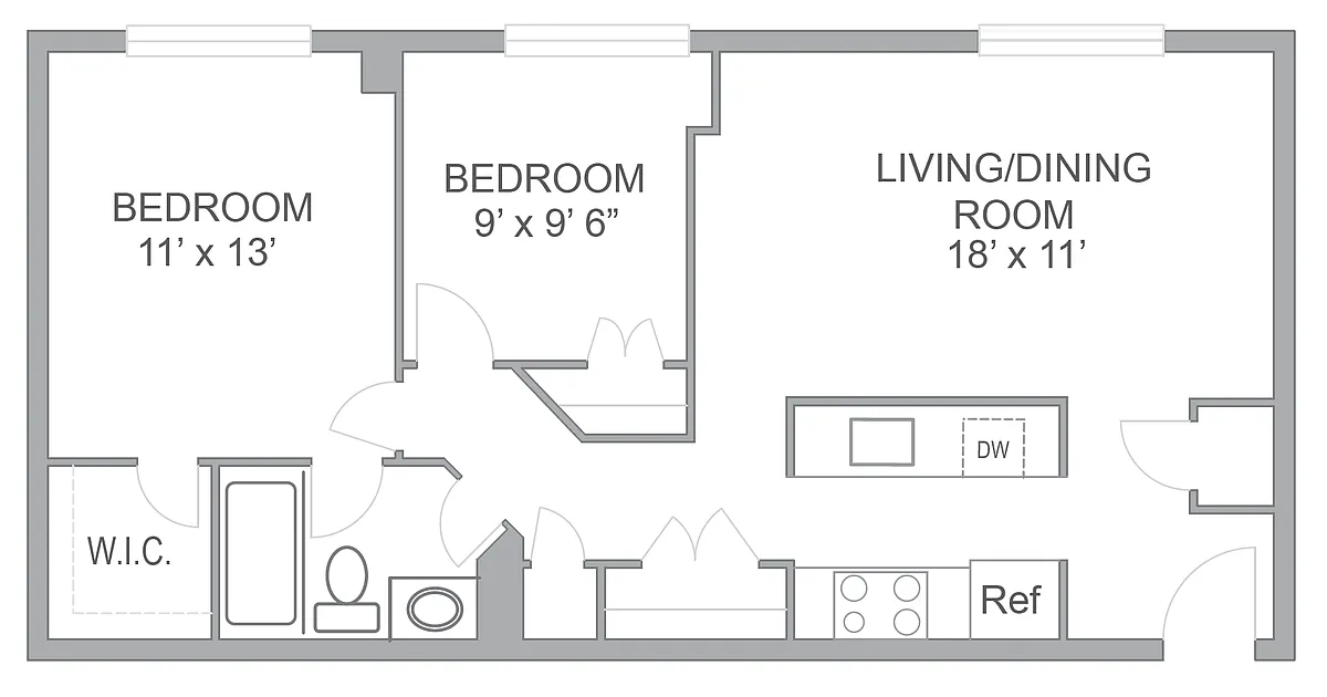 Floor plan 2BR/2BA