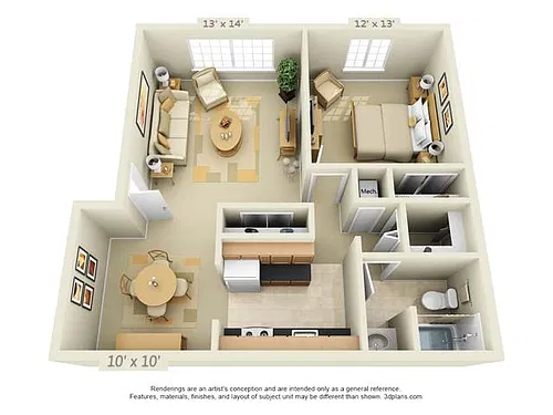 Floor plan One Bedroom