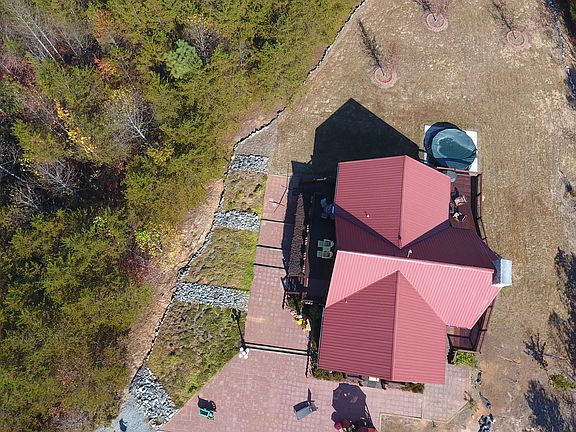 Close-in overhead view