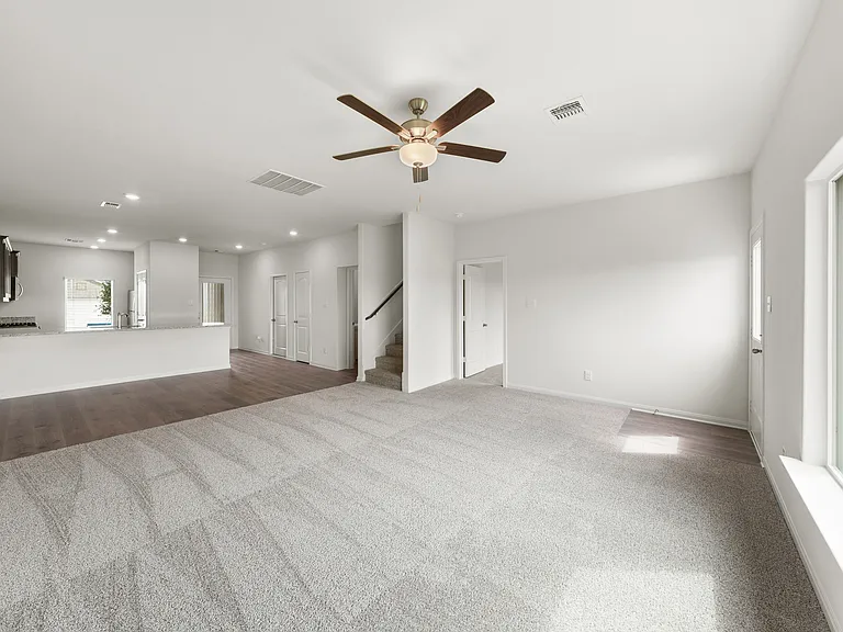 The spacious family room is perfect for everyday family living and hosting.