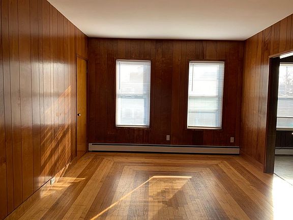 Dining room from living room, really shows off the inlaid floor design!