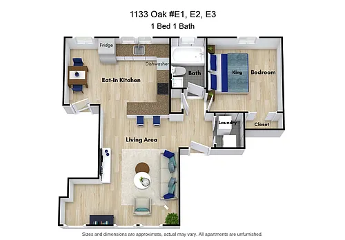 Floor plan 1 Bed 1 Bath