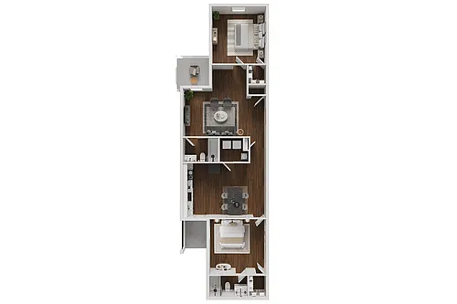 Floor plan 2 Bed 2 Bath