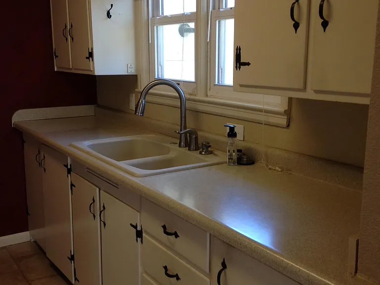 kitchen facing backyard