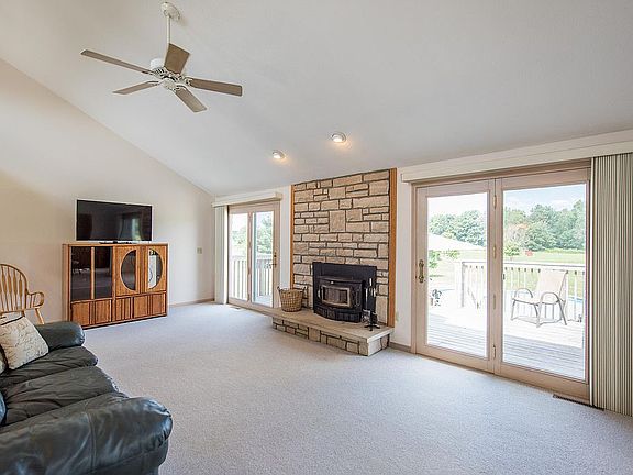 Great room opens to the deck
