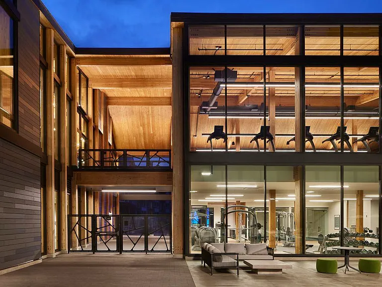 Two-story fitness center