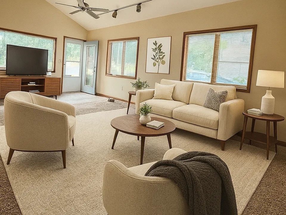 AI staged living room