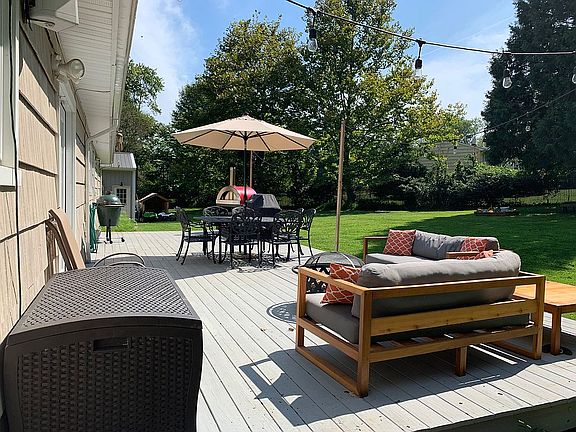 Fenced in backyard w/ Deck