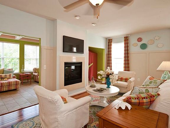 Family room with fireplace
