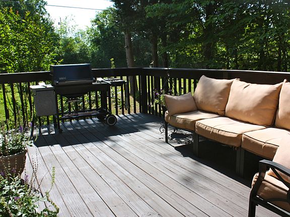 Freshly stained deck