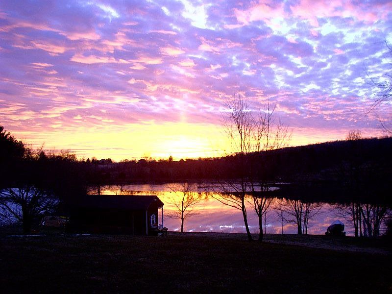 sunset over lake