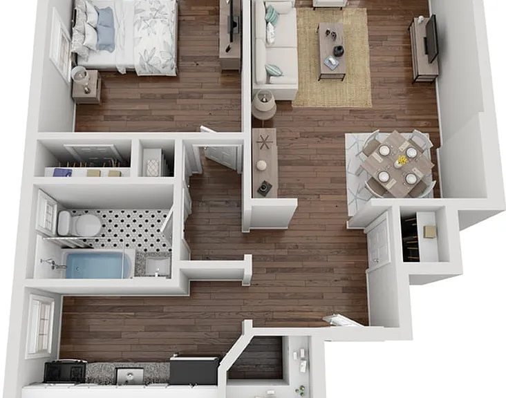 One bedroom - 704 square feet One bedroom - 704 square feet