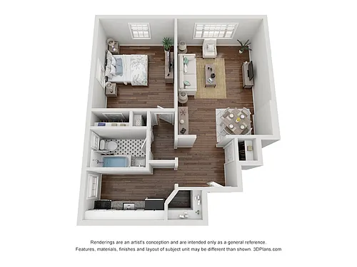 Floor plan 1-Bedroom 1-Bathroom | 704 sqft