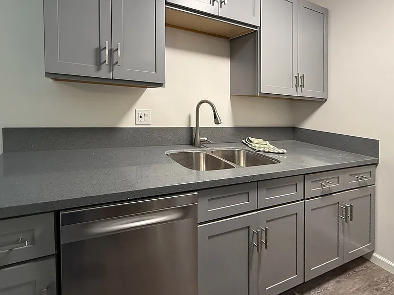All new kitchen cabinets and fixtures