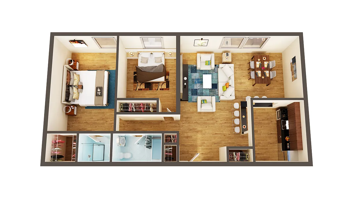 Floor plan 2br./ 2ba. Suite