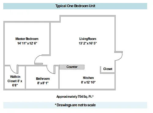 Floor plan One Bedroom