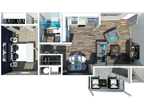 Floor plan One Bedroom L