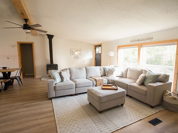 includes wood burning stove