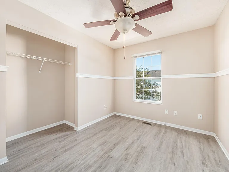 Bed room facing steps