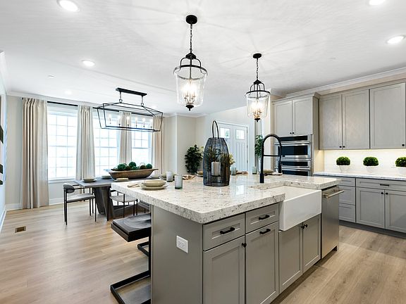 Large apron sink in island