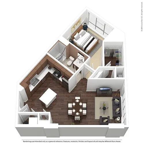 Floor plan BHP-A1 | 1 Bed | 1 Bath