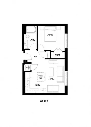 Floor plan One Bedroom - Q