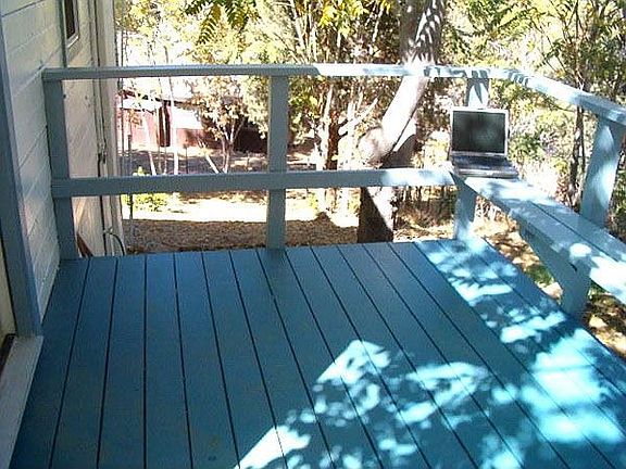 Painted Redwood Deck