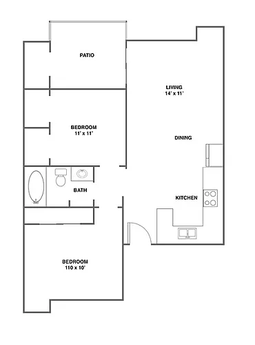 Floor plan 2X1R