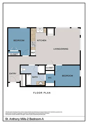 Floor plan 2 Bedrooms
