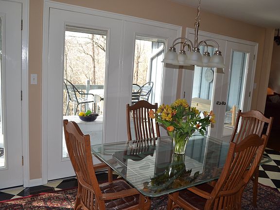 Dining with view of pool 