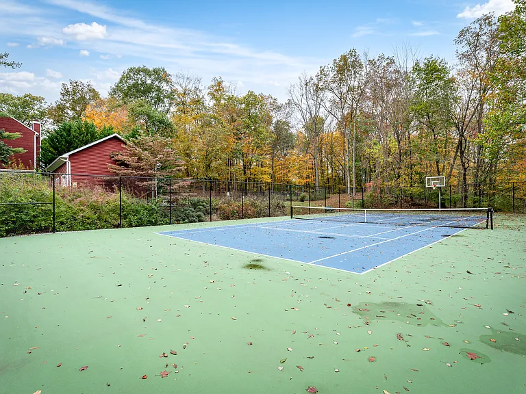 The HOA fees (included in the rent) provide a newly surfaced basketball and tennis & pickleball court.