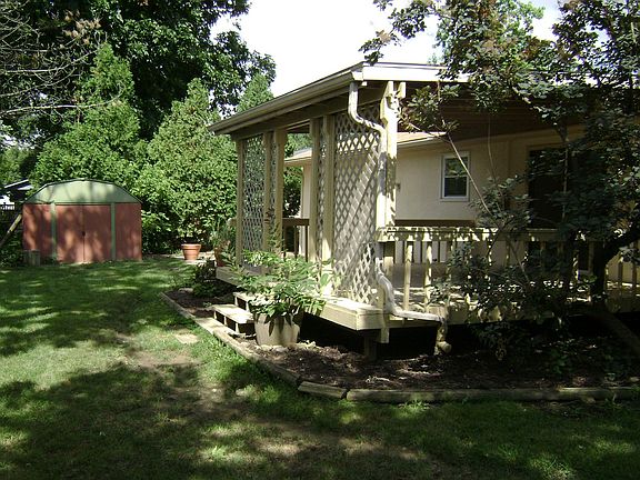 Back yard is very nice with established greenery for privacy.