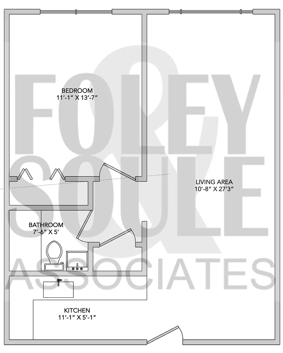 Floor plan 181 Lexington 1 bed