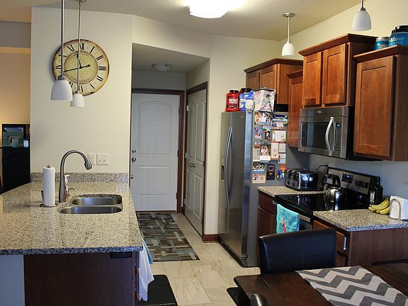 Brushed nickel cabinet/drawer pulls have been installed since this photo was taken.