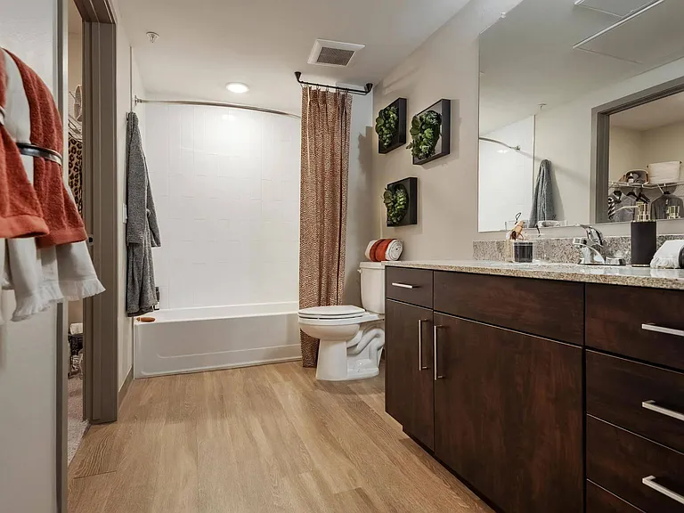 Spacious Bathroom with Cabinet Storage