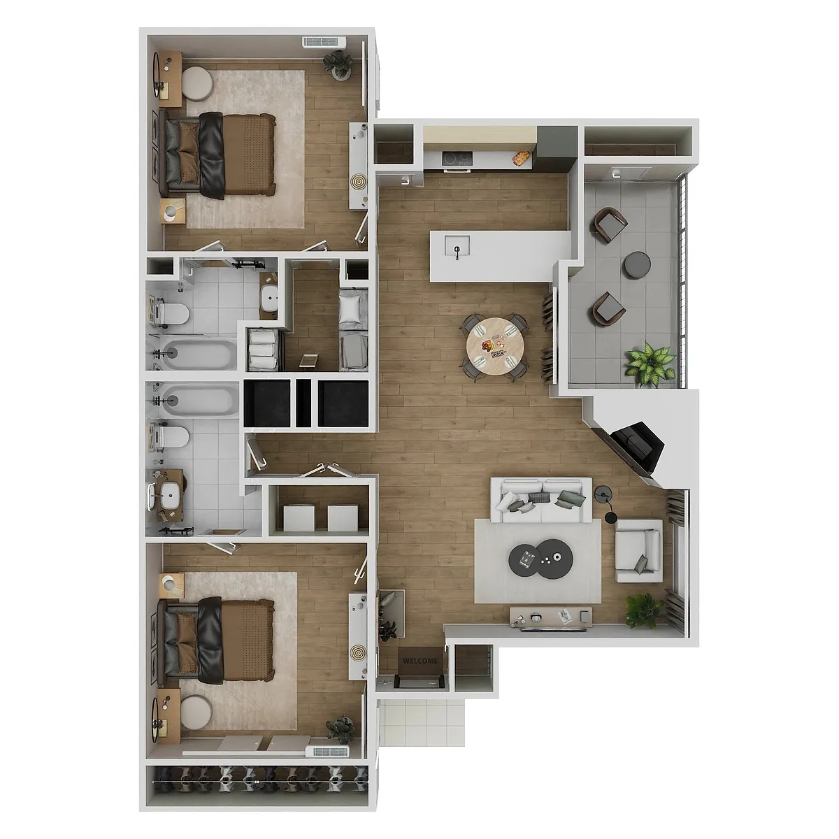 Floor plan 2 Bedrooms, 2.0 Bathrooms B4