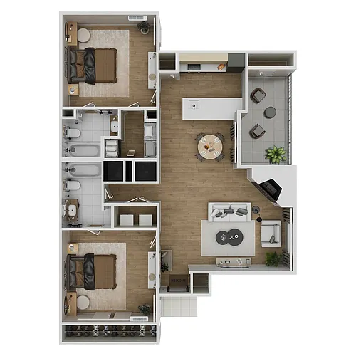 Floor plan 2 Bedrooms, 2.0 Bathrooms B4