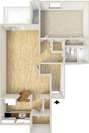 One bedroom floor plan One bedroom floor plan
