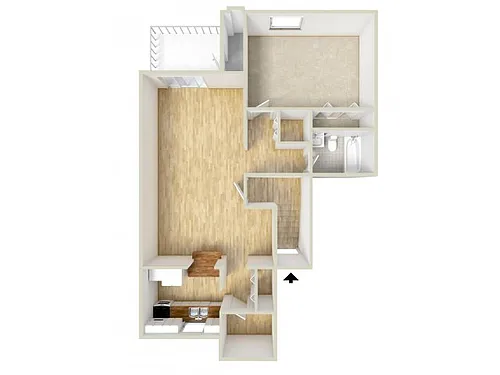 Floor plan One Bedroom Upper
