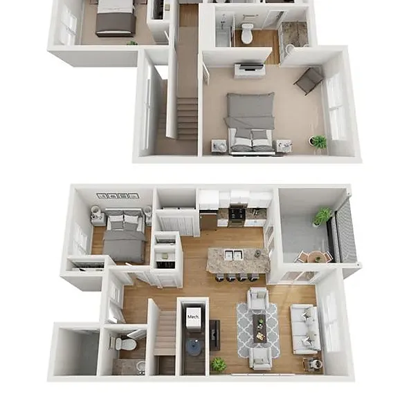 A photo of our 3x2.5 floor plan, The Stafford.