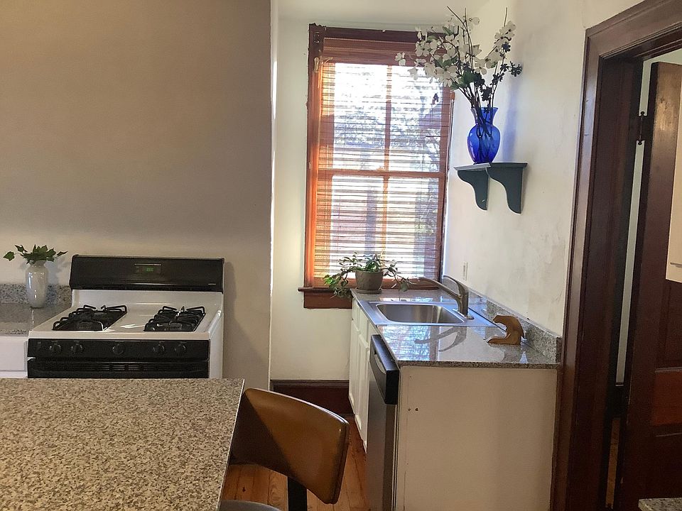 Stove sink and dishwasher is kitchen