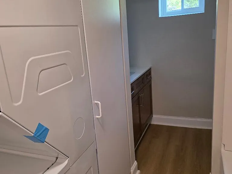 View of 1st floor bathroom, spacious closet.