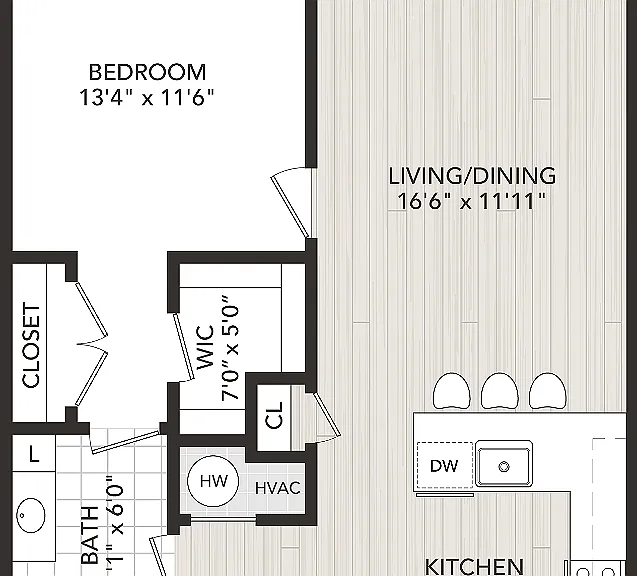 1 Bedroom, 1 Bath 1 Bedroom, 1 Bath