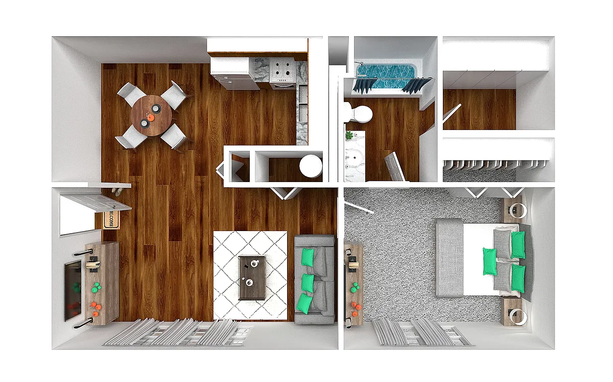 Floor plan 1 Bedroom 1 Bath