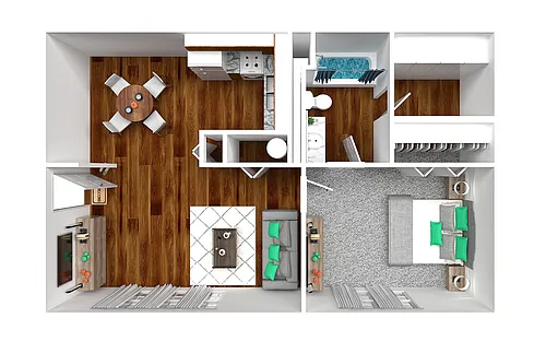 Floor plan 1 Bedroom 1 Bath