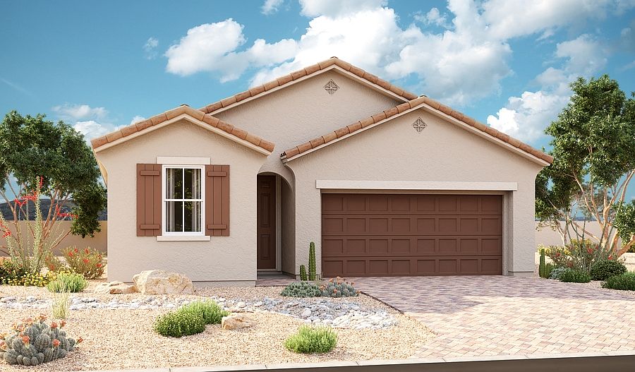 The Emerald - Elevation A shown with optional pavers