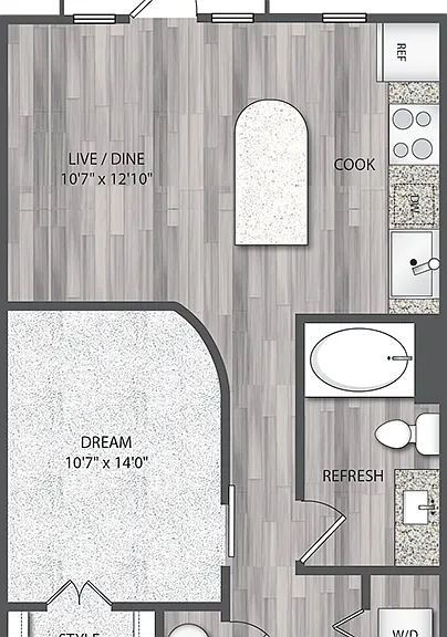 Encore Montrose - A2.1 - 1 Beds - 1 Baths - 655 Sq. ft.
