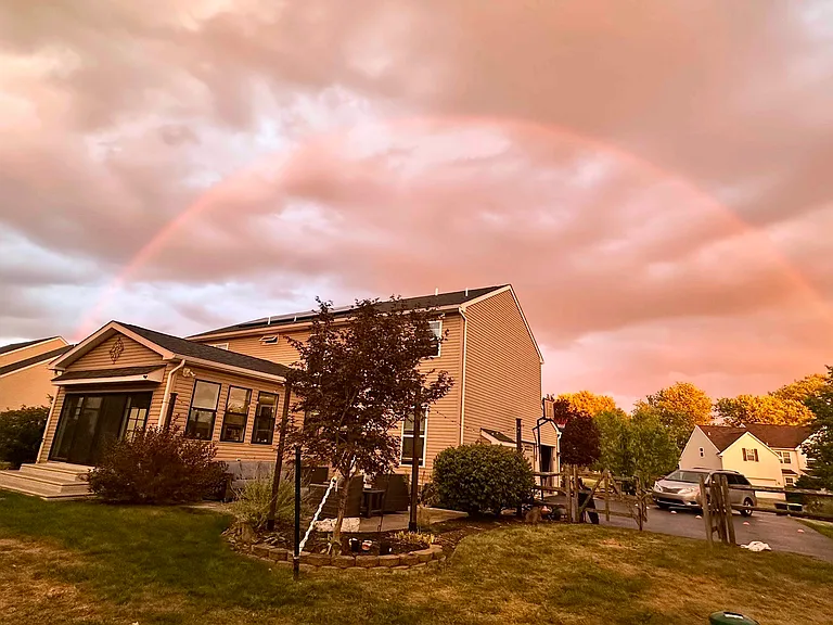 View of the back yard in the fall.