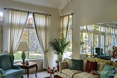 Living room with mirrors