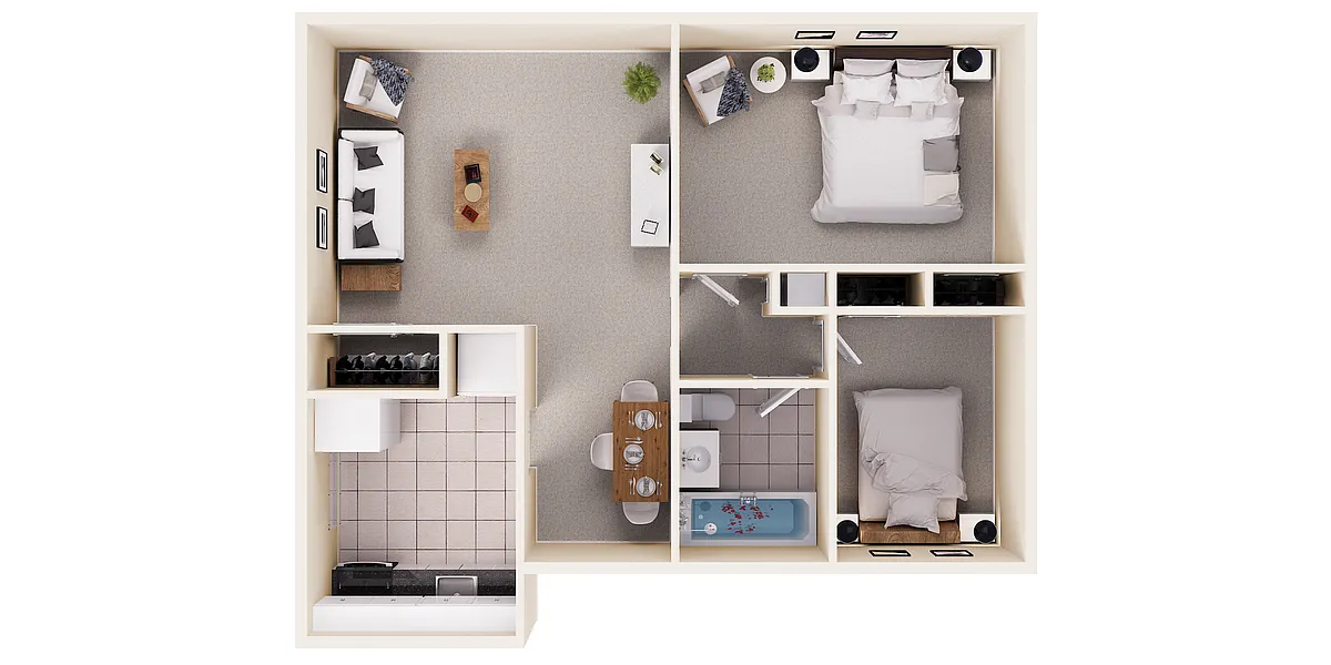 Floor plan Two Bedroom
